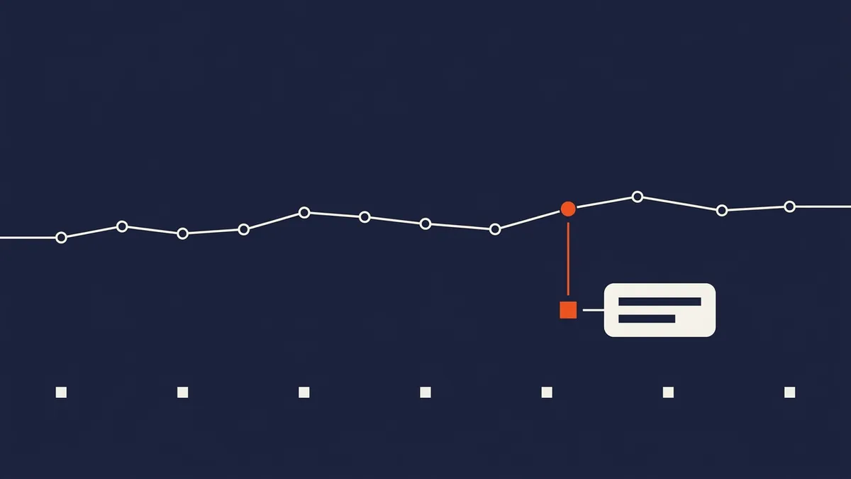 Diagram of a live agent monitored over time with one incident caught and resolved