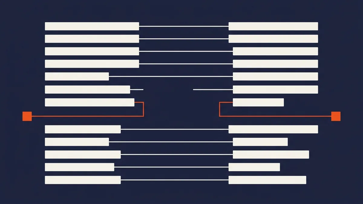 A reconciliation view matching transactions across systems with variances flagged for review
